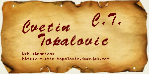 Cvetin Topalović vizit kartica